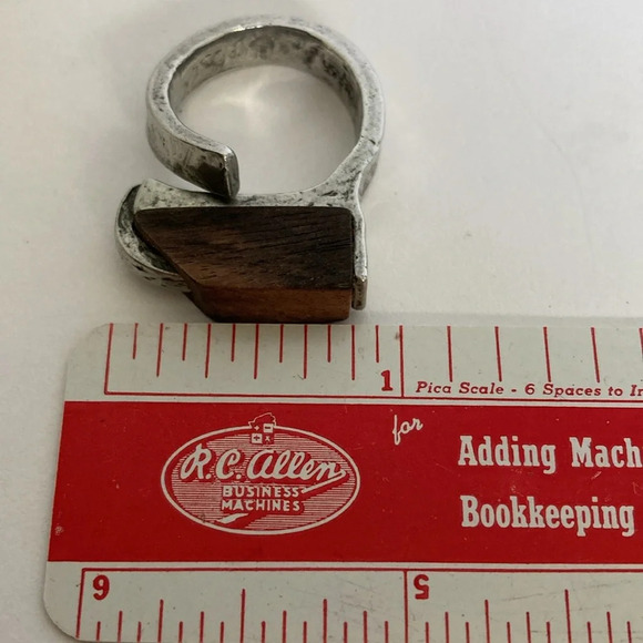 Anne Marie Chagnon Solid Pewter Ring Wood Ring - Picture 10 of 10